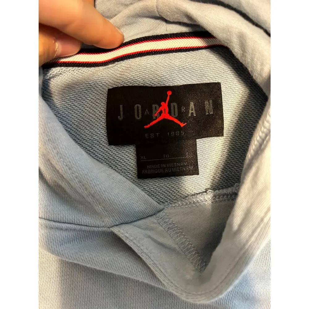 Nike Air Jordan Flight MVP Hoodie Mens XL Blue Fleece Embroidered Graphics
